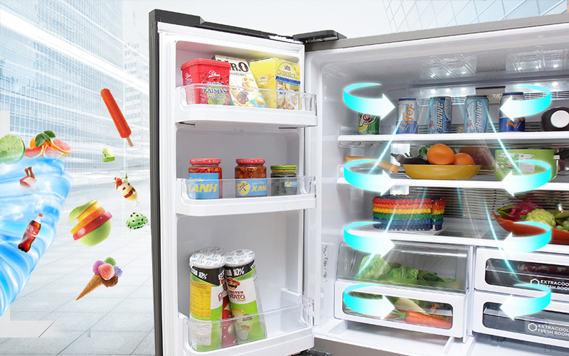 Tủ lạnh Sharp 605 lít SJ-FX680V-ST - góc nhìn 3