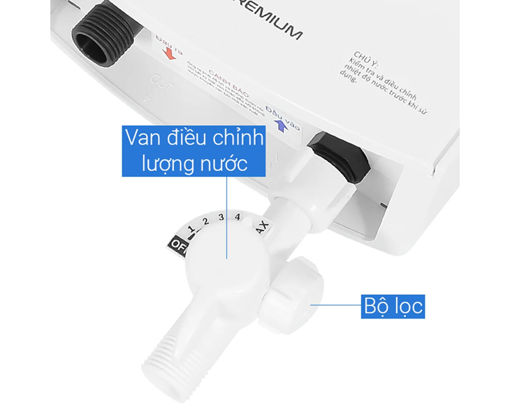 Máy nước nóng trực tiếp Ariston AURES PREMIUM 4.5 - góc nhìn 3
