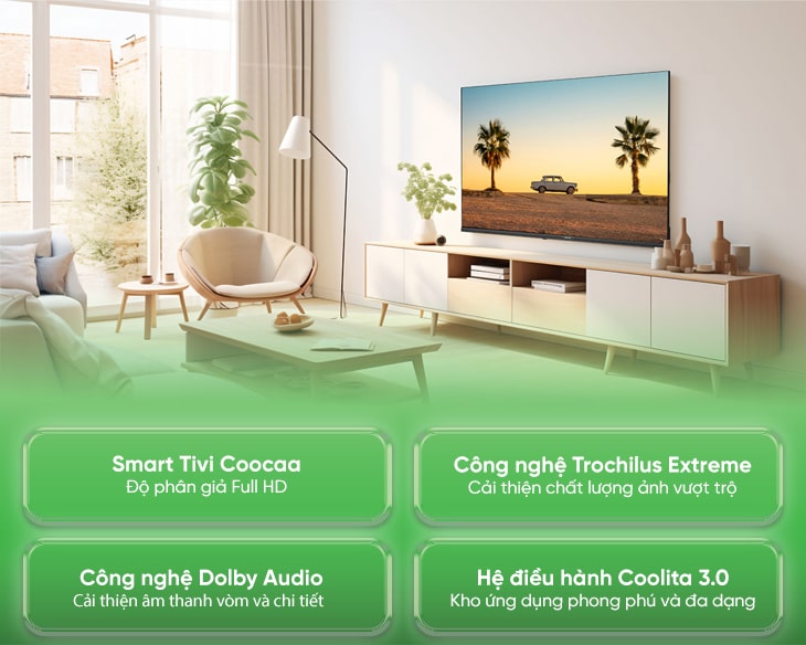 Sensible Tivi Coocaa Complete HD 43 Inch 43S3U+ fashion 2024, giá tốt - hình ảnh sản phẩm