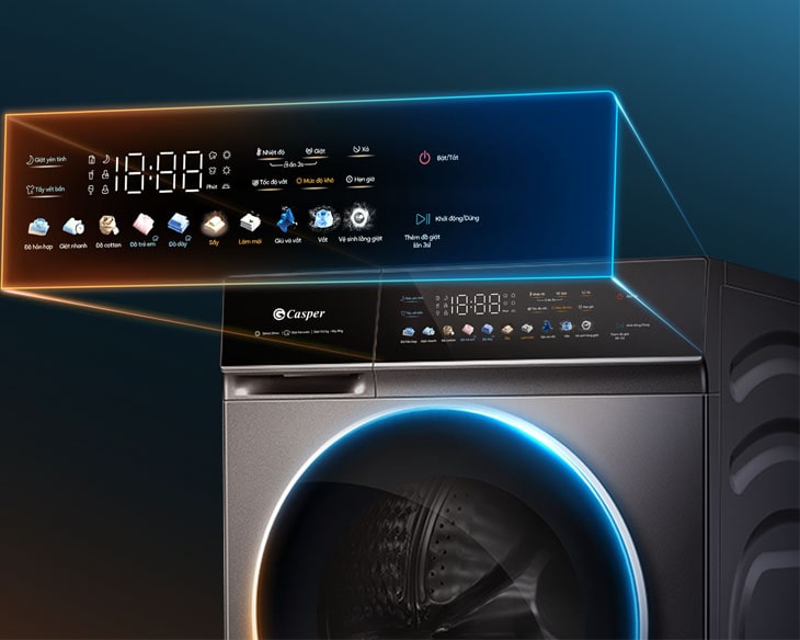 Máy giặt sấy Casper Inverter 11.5/8 kg WF-P115VGT11 giá tốt - góc nhìn 2