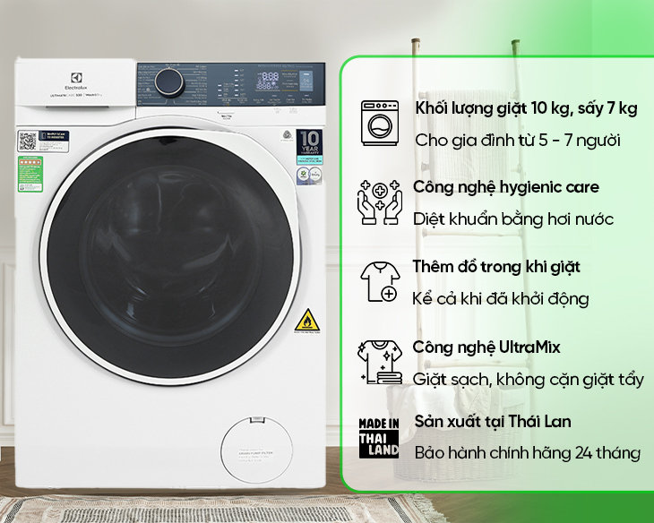 Máy giặt sấy Electrolux 10/7 kg EWW1024P5WB Giá Tốt - hình ảnh sản phẩm