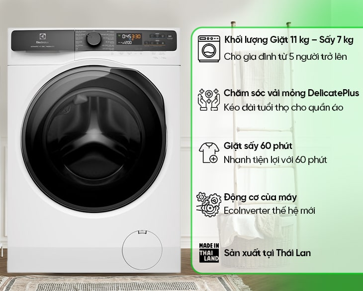 Máy giặt sấy Electrolux 11/7 kg EWW1123P5WC style 2024 - hình ảnh sản phẩm