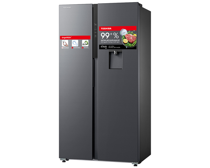 Tủ lạnh Toshiba Inverter 596 lít GR-RS775WI-PMV(06)-MG giá tốt - góc nhìn 2