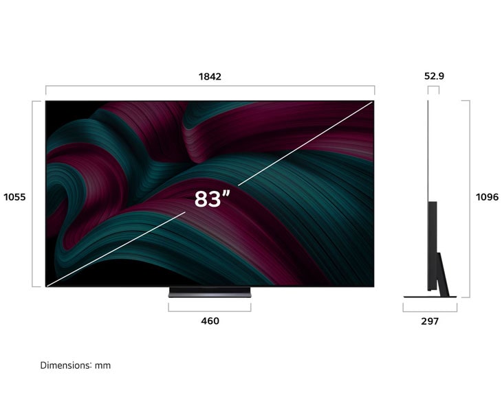 Sensible Tivi OLED LG evo AI 4K 83 inch OLED83C5PSA 2025 - góc nhìn 5