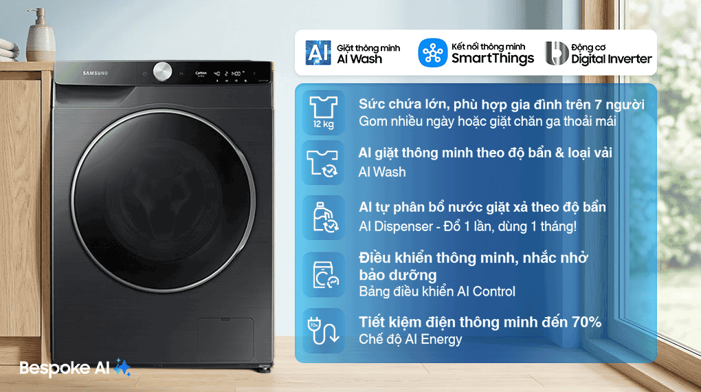 Máy giặt Samsung Inverter 12 kg WW12CGP44DSBSV giá tốt - hình ảnh sản phẩm