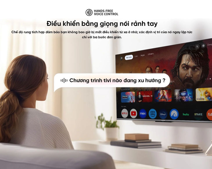 Google Tivi QLED Coocaa 4K 65 Inch 65Y73 PRO style 2024 - góc nhìn 5
