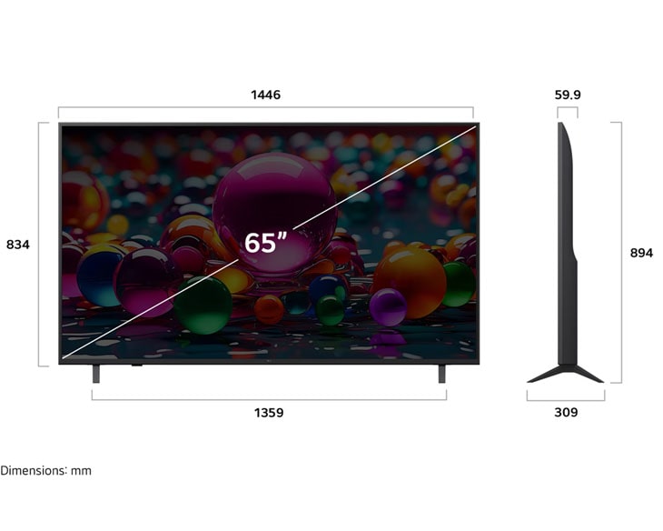 Good Tivi LG AI 4K 65 Inch 65UA8450PSA style mới 2025 - góc nhìn 5