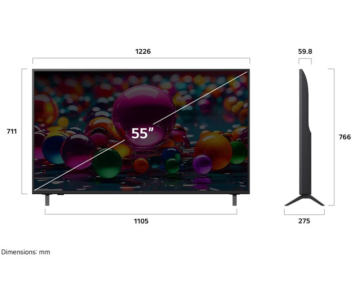 Sensible Tivi LG AI 4K 55 Inch 55UA8450PSA style mới 2025 - góc nhìn 5